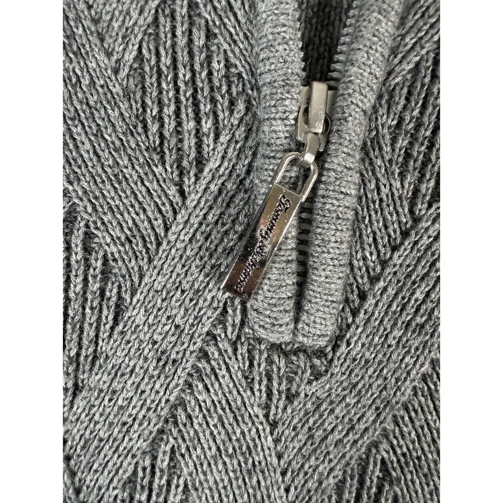 Tommy Bahama Men's Napa Ridge 1/4-Zip‎ Warm Cotton Jacquard Diamond Knit Sweater